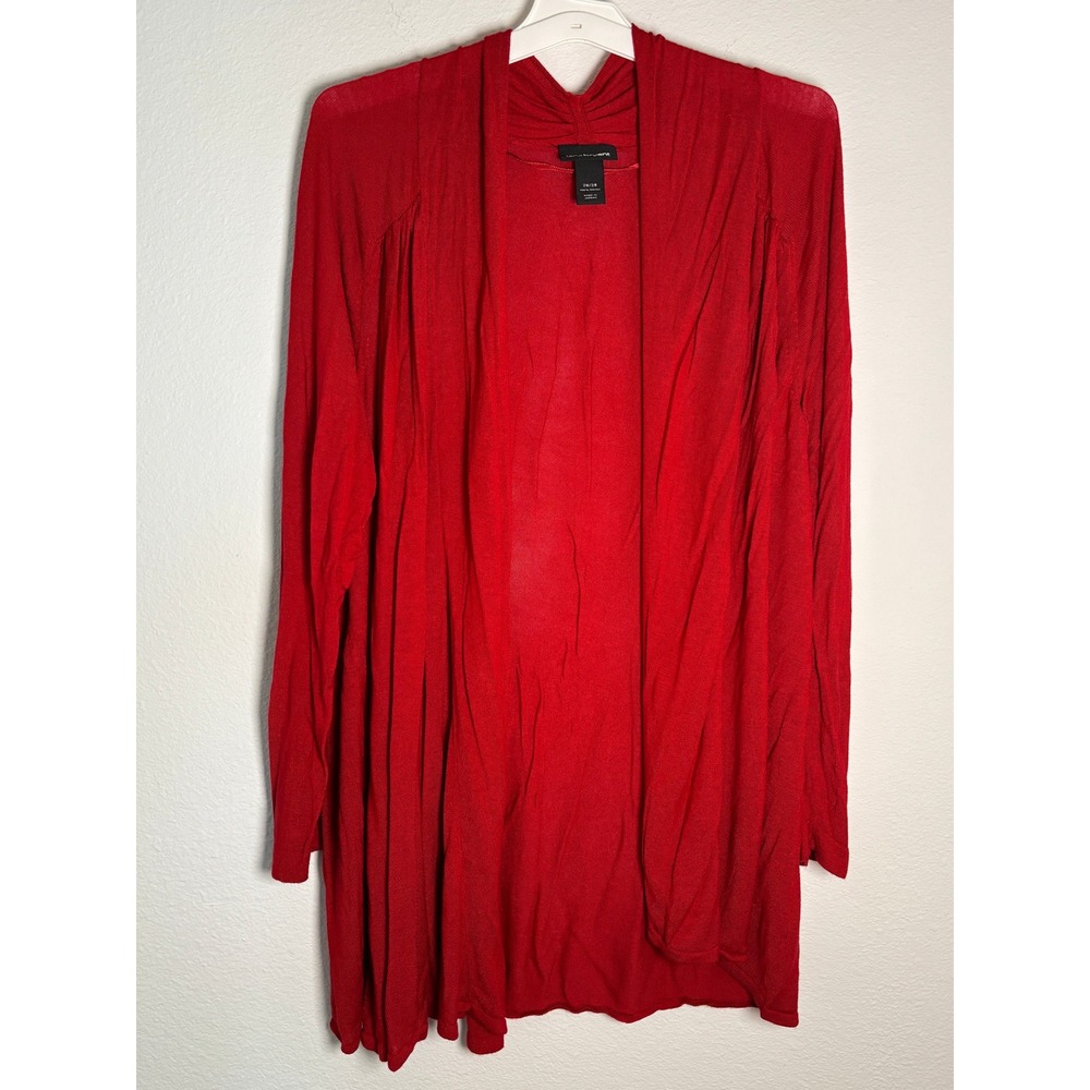 Lane Bryant Red Open Front‎ Cardigan Rayon Knit Sweater Plus Size 26/28